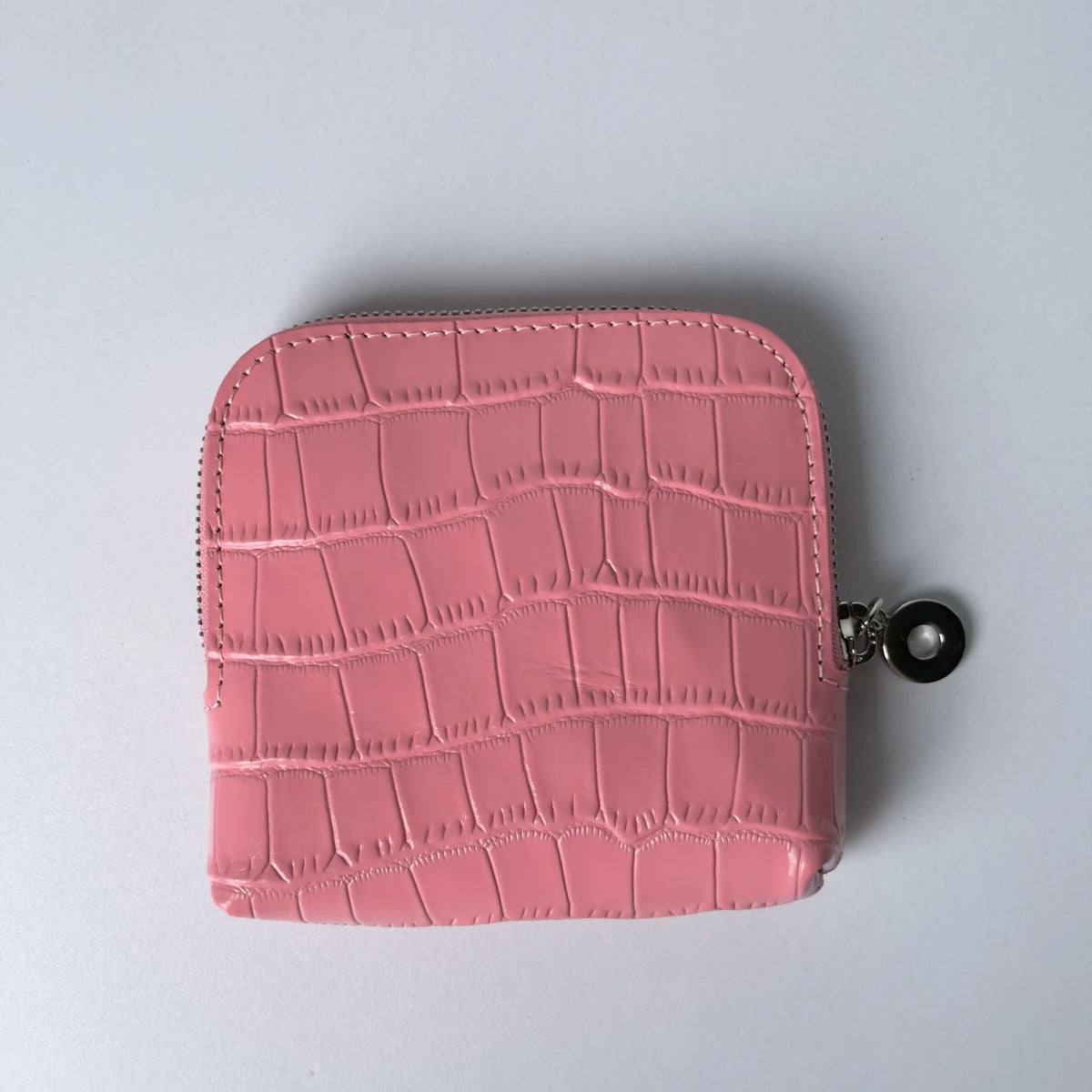 Pink Cowhide Crocodile Pattern Cosmetic Bag Luxury Large Capacity Genuine Leather Travel Toiletry Storage Portable Vanity Case