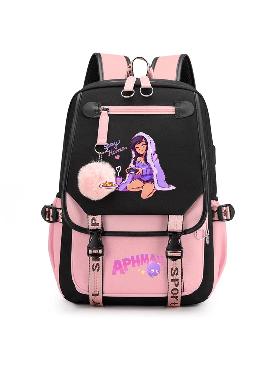 Aphmau Anime Backpack for Teenager Back To School Bookbags Fashion Trend Student Laptop Bagpack