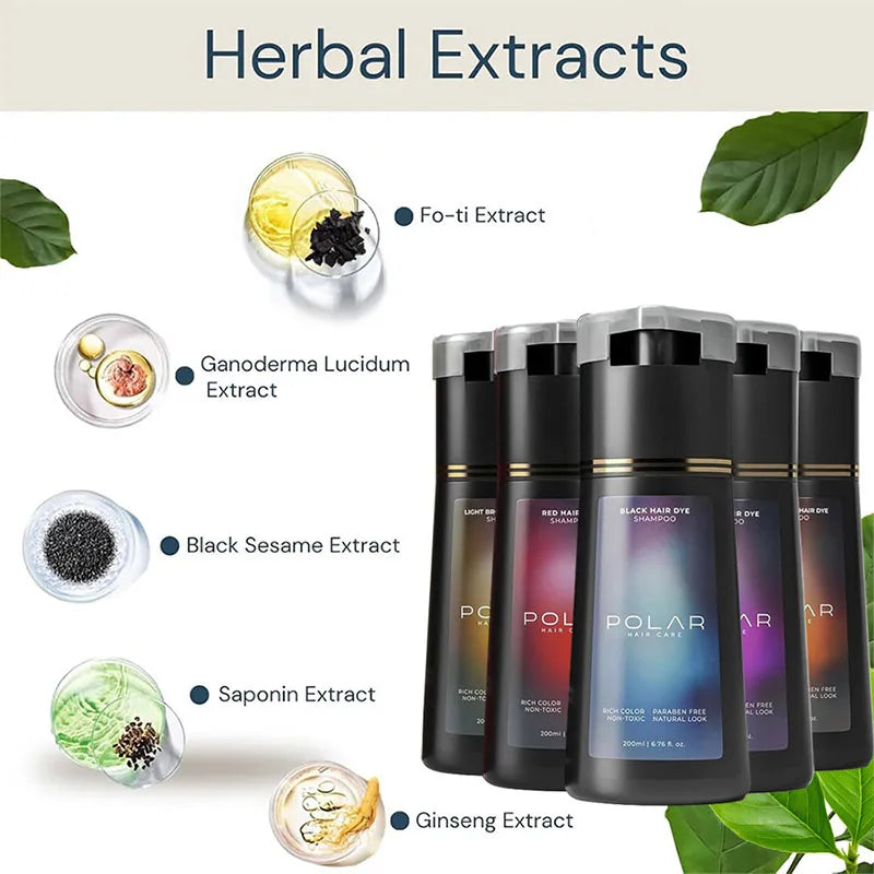 Easy To Operate Fast Hair Dye Shampoo Quick Color Change Hair Dye Products Natural Plant Gray Hair Covering Hair Care Products