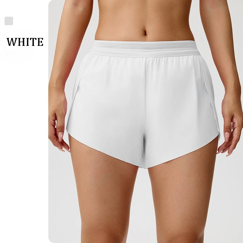 Women Outdoor Running Shorts Summer High Waist Yoga Shorts 2 in 1 Gym Short Sportswear Female Quick Dry Workout Clothes