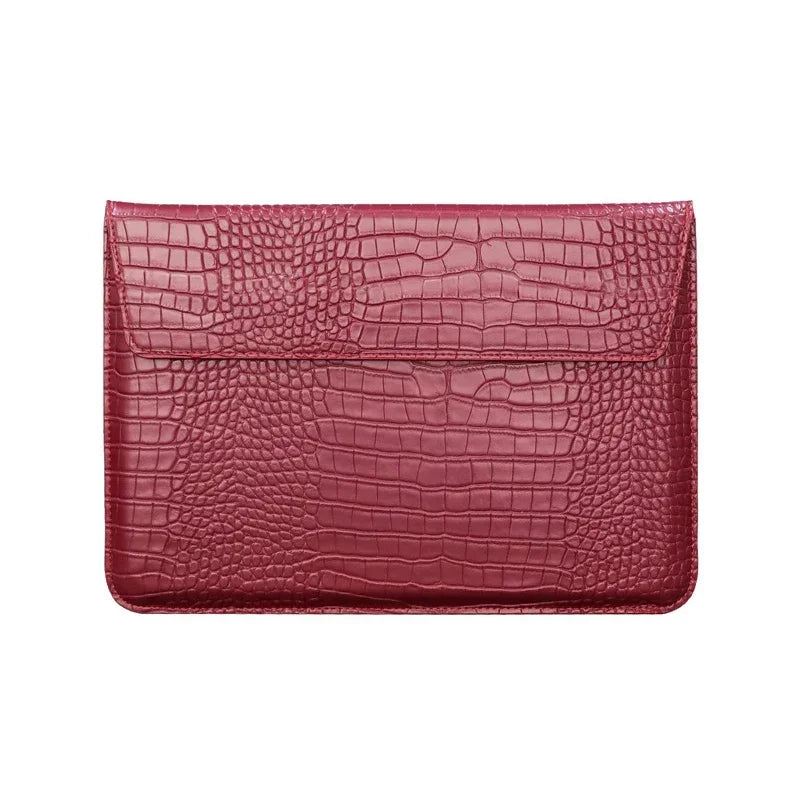 Textured PU Leather Flip Laptop Sleeve for 11–16-Inch Laptops