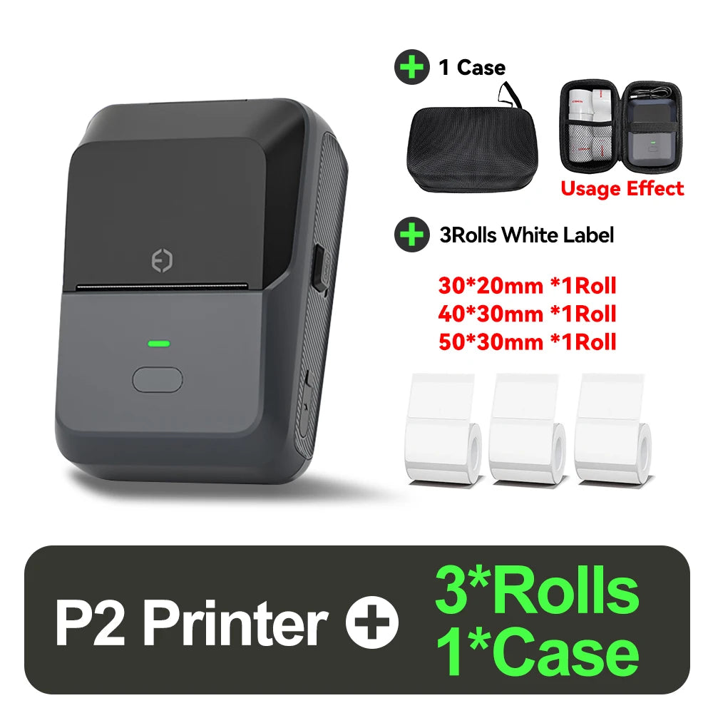 20-50mm Mini Thermal Label Printer 2 inch Barcode Sticker Normal Self-adhesive Paper Printing Pocket Labeling Machine Wireless