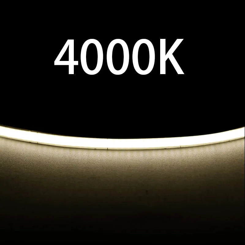 OCONA DC 12V 24V Super Thin 4mm Multi-Color COB LED Strip Lights For Cabinet Car DIY 480LED Blue/Pink/Red/Purple LED Tape Ribbon