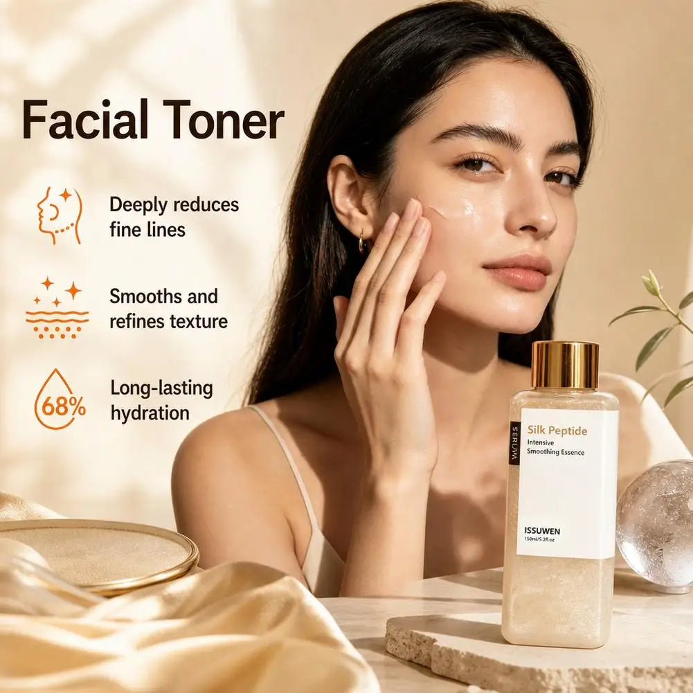 Silk Peptide Intensive Smoothing Essence Toner Relieve Skin Sensitivity Dryness  Quick Absorb Hydrating Basic Korean skincare