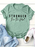 Stronger Than The Storm Women's Tee - Inspirational Graphic, Casual Mustard Top