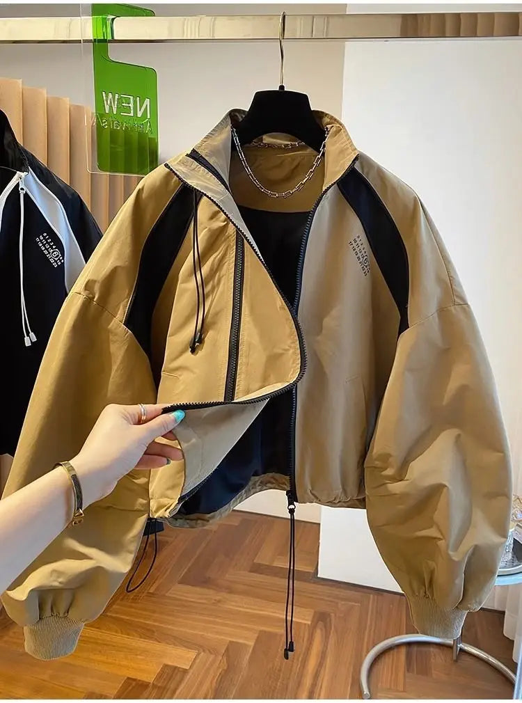 Spring Autumn Zipper Sweatshirt Men Bomber Jacket Cargo Coat Windbreaker Long Sleeve Outdoor Outerwear Black Men Clothing New
