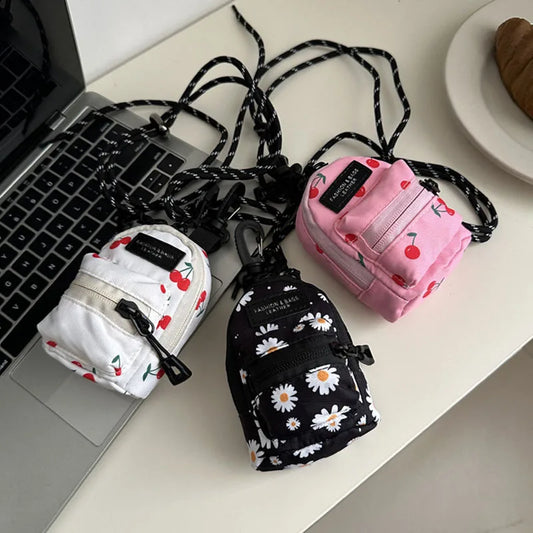 Women Small Bag Mini Lipstick Headphones Trendy Fashionable Pendant Bag Simple Niche Design Fabric Single-shoulder Crossbody Bag