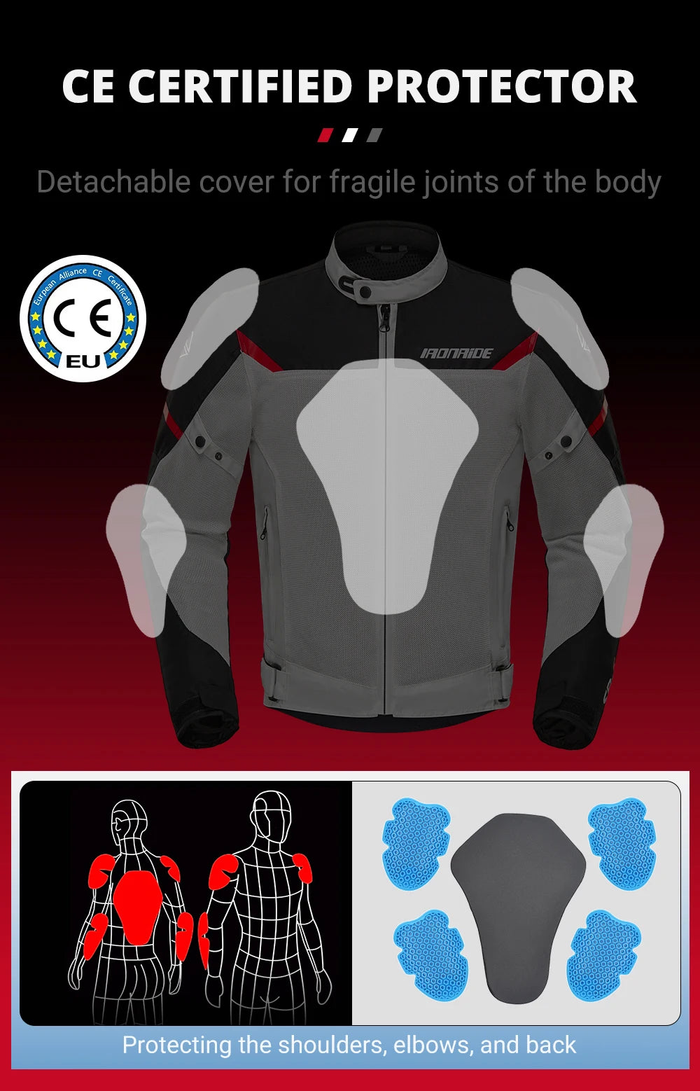 Summer Motorcycle Jacket Man Mesh Breathable Motorbike Riding Moto Jacket Waterproof Outdoor Motocross Riding Protective Gears