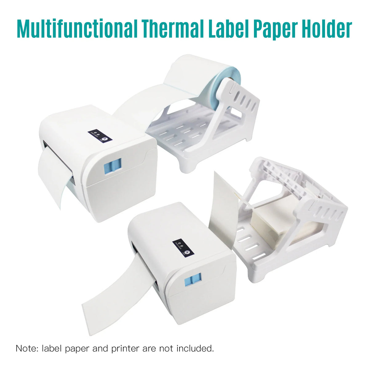 Label Holder for 4x6 Shipping Labels Printer Rolls and Fanfold Labels 2 in 1 Work for Desktop Themal Label Sticker Detachable