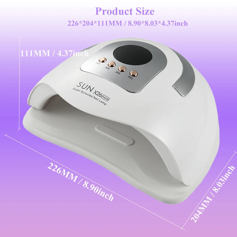 High Power SUN X26MAX UV LED Nail Lamp For Fast Drying Gel Nail Phototherapy Machine 81 LEDs Manicure Salon Nail Art Tools