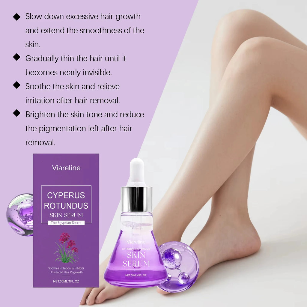 2026New Cyperus Rotundus Hair Growth Inhibitor Serum Natural Soothing Moisturizing Shrink Pores Body Hair Removal Essence Liquid