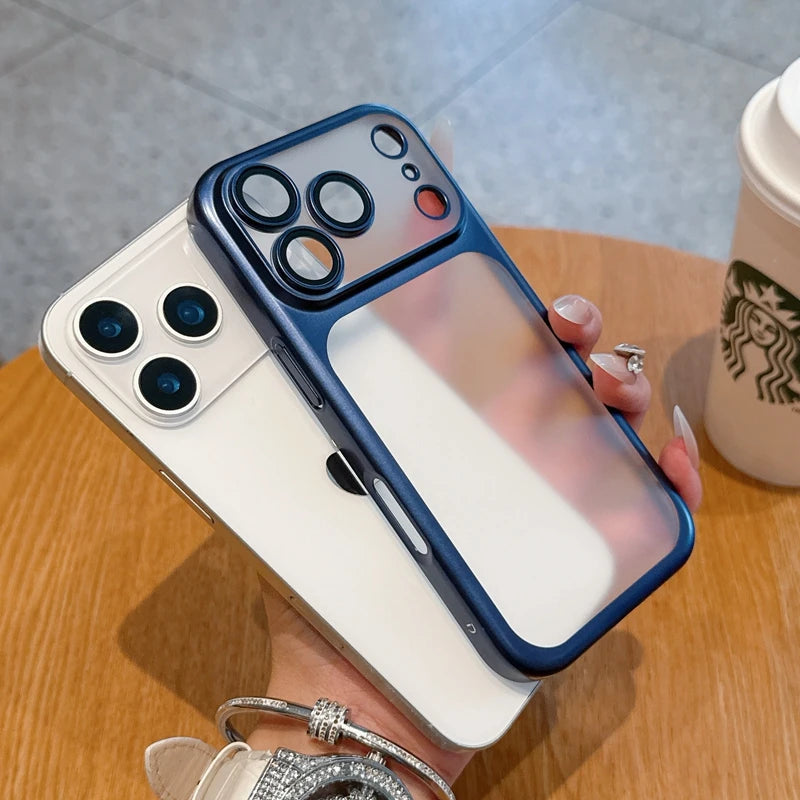 Luxury Soft Matte Phone Case For iPhone 11 12 13 14 15 16 17 18 Pro Max Plus Air Electroplating Silicone Bumper Back Cases Cover