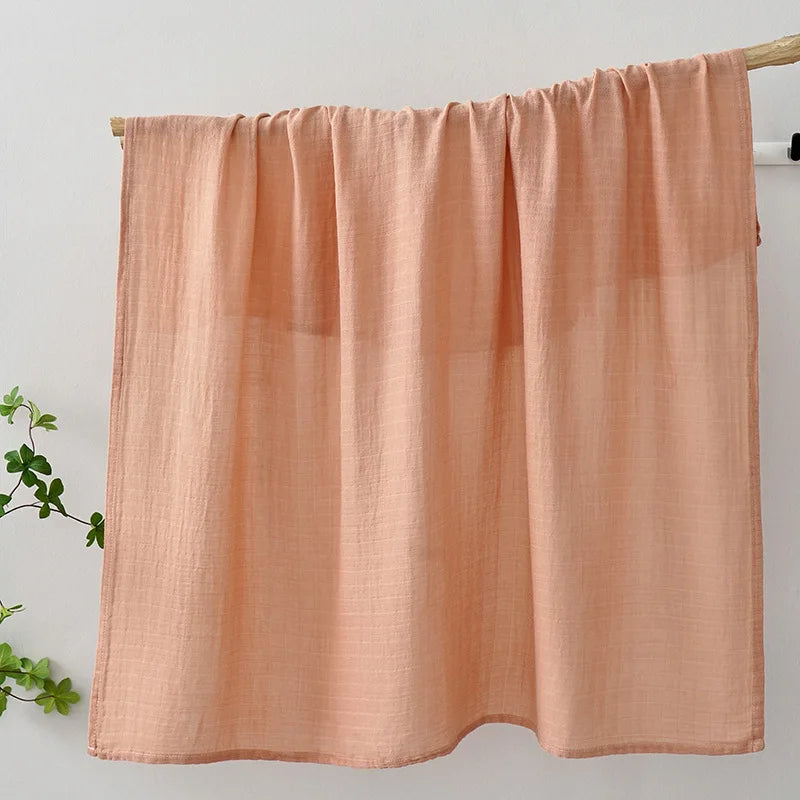 Baby Muslin Swaddle Blankets 2 Layers Breathable Skin-Friendly Newborn Receiving Blankets Swaddle Wrap Baby Essentials 120*110cm