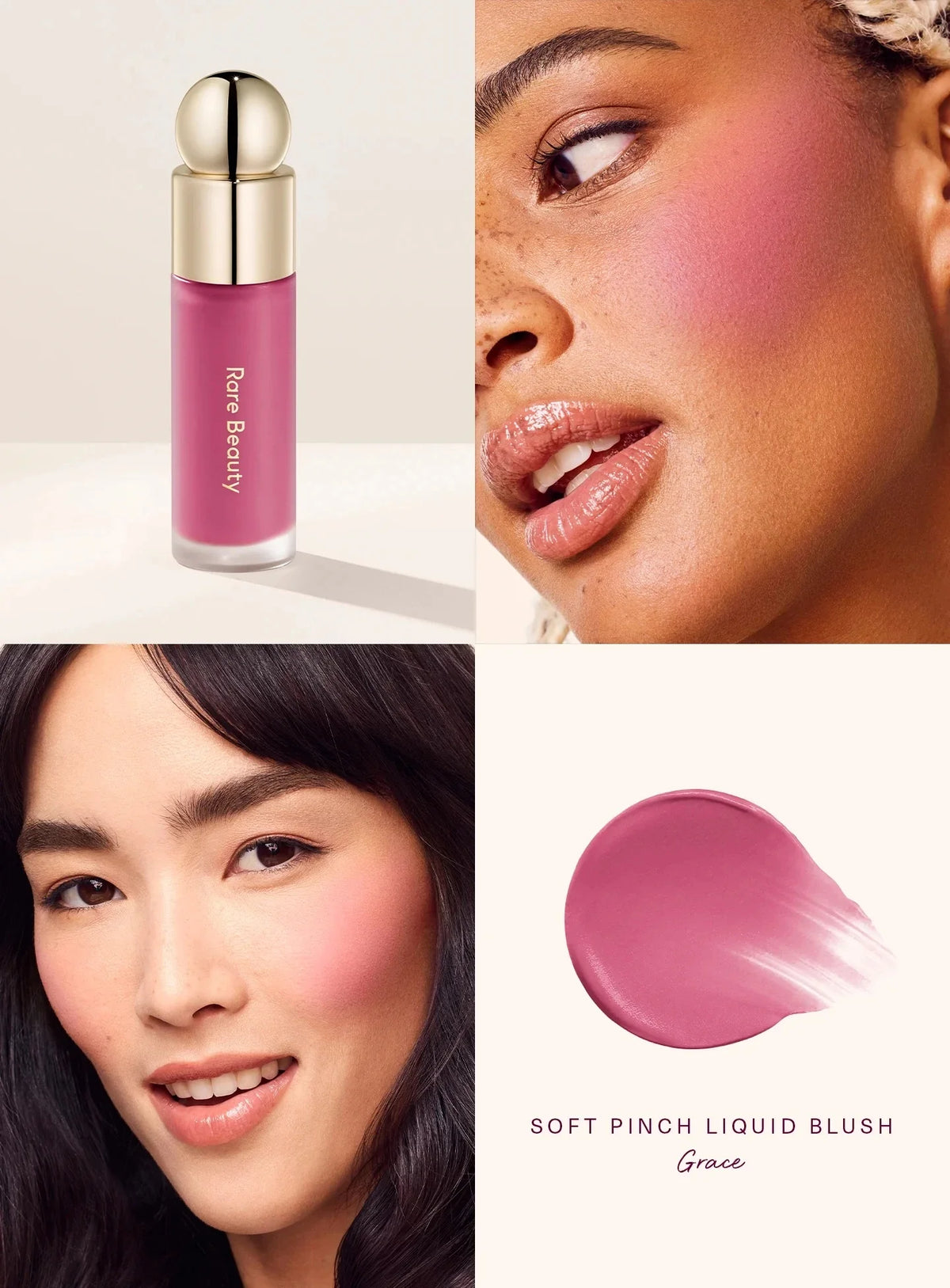 Rare Beauty Soft Pinch Liquid Blush Cream Lasting Lightweight Waterproof Makeup Moisturize Lip Gloss Happy Hope Encourage Bliss