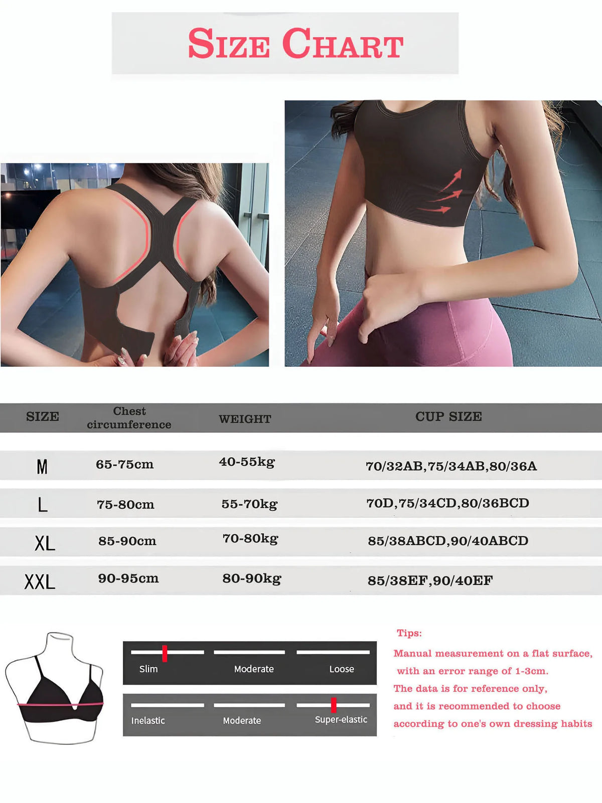 Seamless Sports Bra Shock Absorbing Support,Wire Free Yoga Running Tank Top with Beautiful Back Slim Cut Prevent Side Spillage