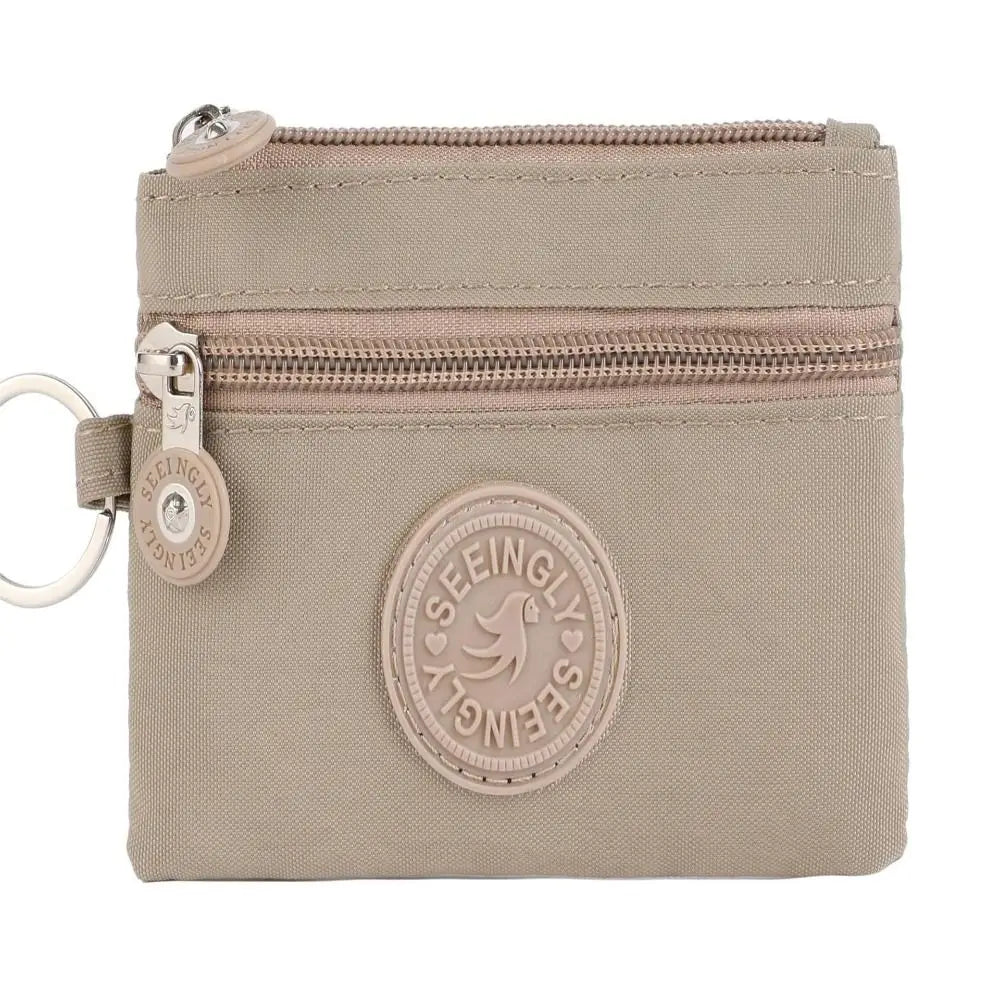 Durable Canvas Money Coin Purse Waterproof Wear-resistant Credit Card Holoder with Key Ring Wallet Money Bag Male Female