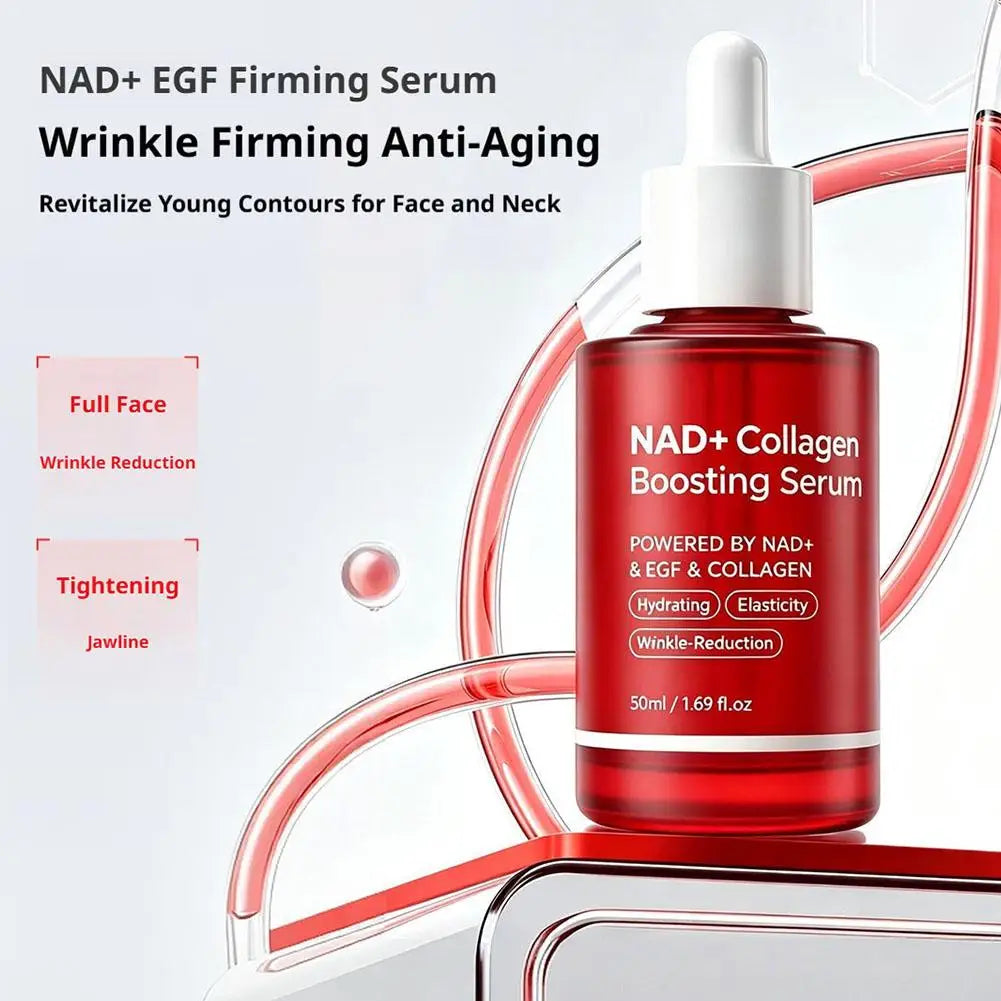 NAD+ EGF Firming Serum Anti Aging Serum 13 Peptides Reduce Fine Lines Improve Sagging Dull Skin Brightening Facial Essence