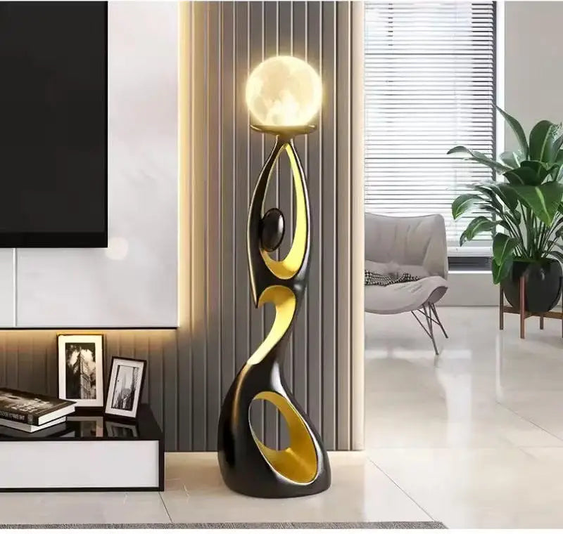 Home Hotel Nordic Living Room Corner Resin Sculpture Floor Light Modern Minimalist Art Decoration Standing Led Floor Lamp