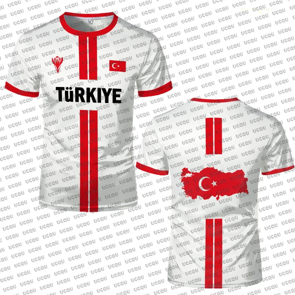 Türkiye 3D print sport Quickdry Breatha men women T-shirt outdoor football jersey fanTeam training apparel parent-child clothing