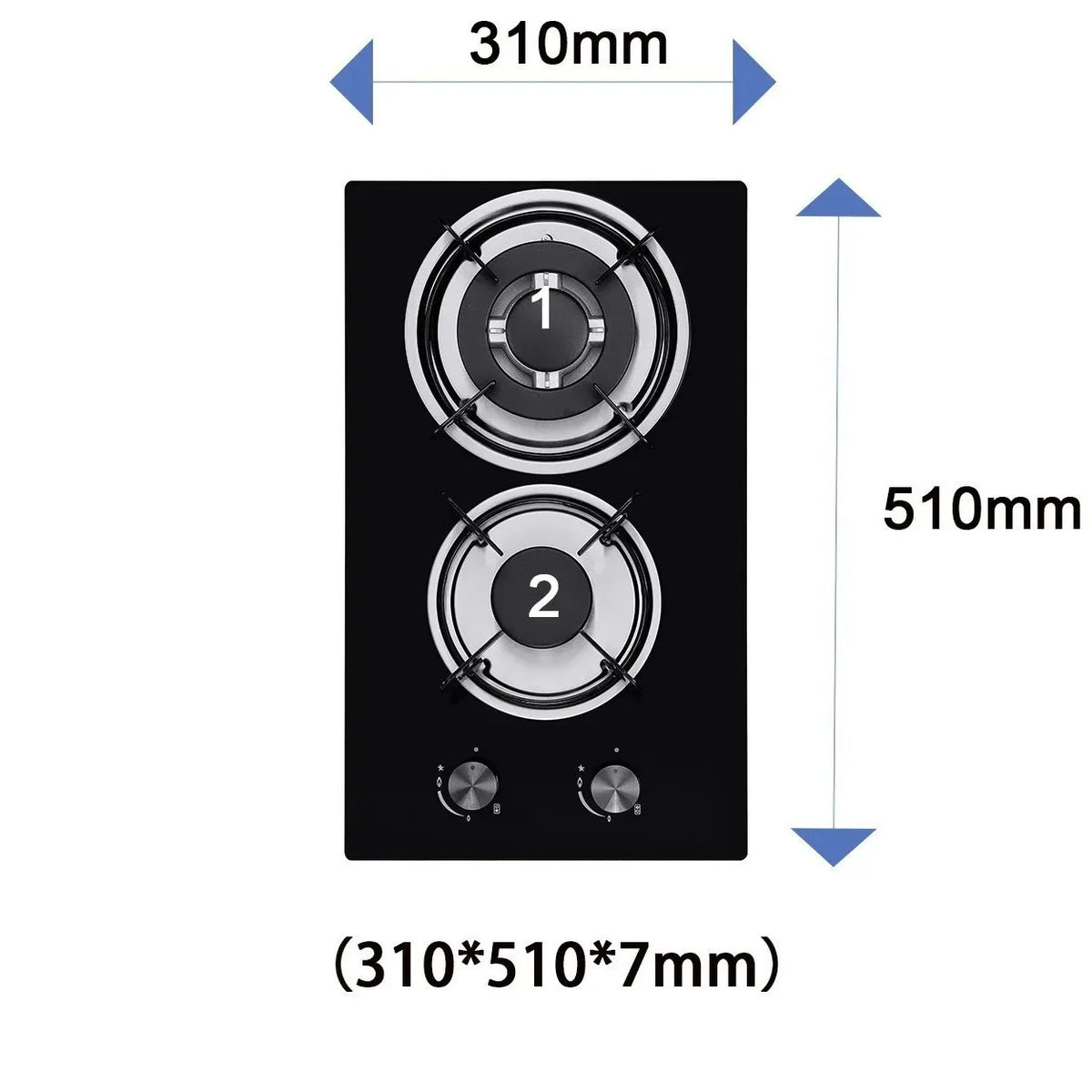 2 Burner Gas Stove, Tempered Glass, Home Kitchen Cooktop, 2 Heads, Durable, Easy to Clean, Gas Cooker