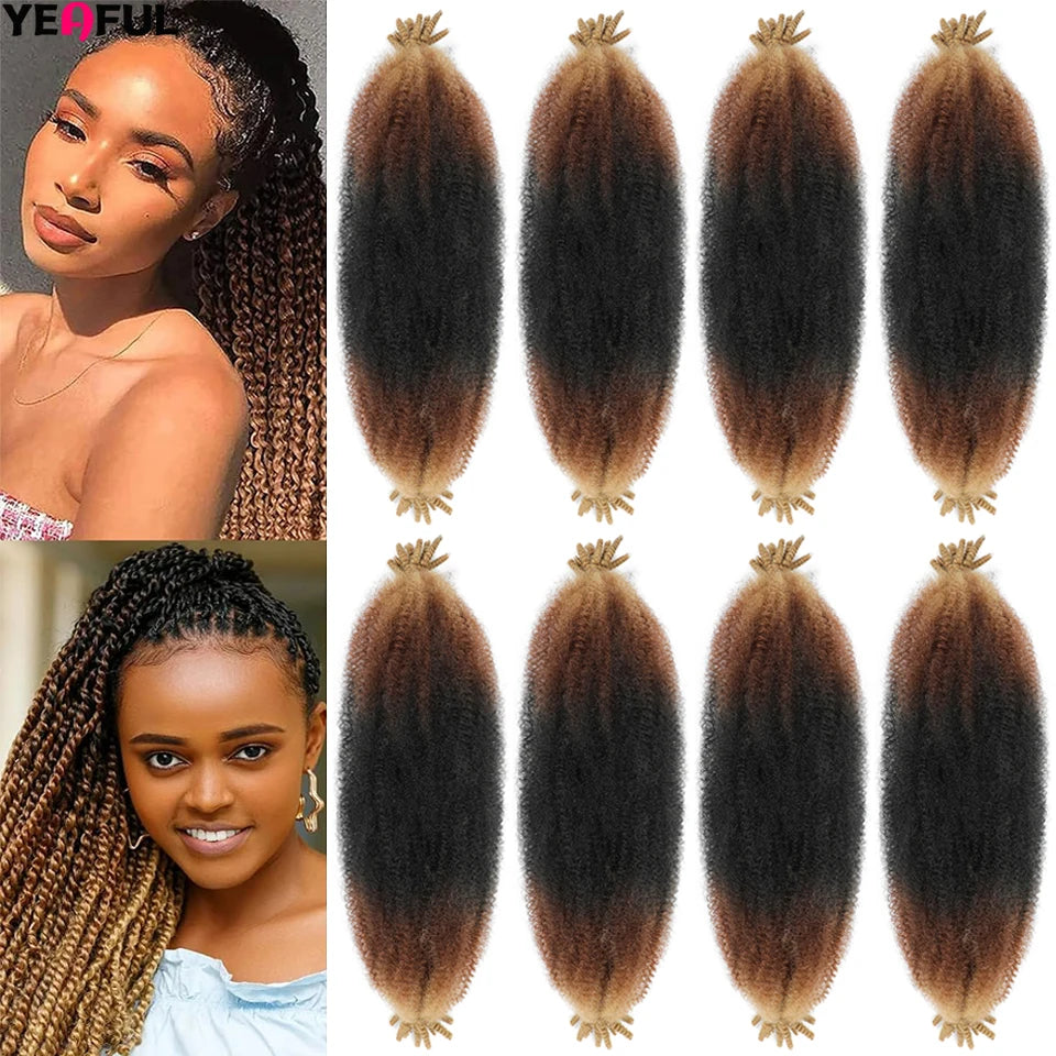 1-8 Packs Ombre Marley Twist Braiding Hair Twisted UP Kinky Twist Hair Springy Afro Twist Hair Marley Hair Extensions For Twists
