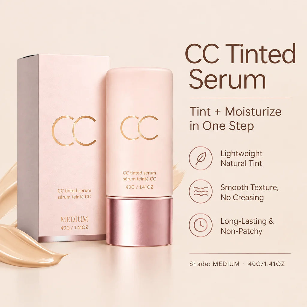 CC Tinted Serum Face Makeup, Color Correcting Moisturizing Skin Tint, Natural Coverage Makeup Base, Waterproof Long Lasting