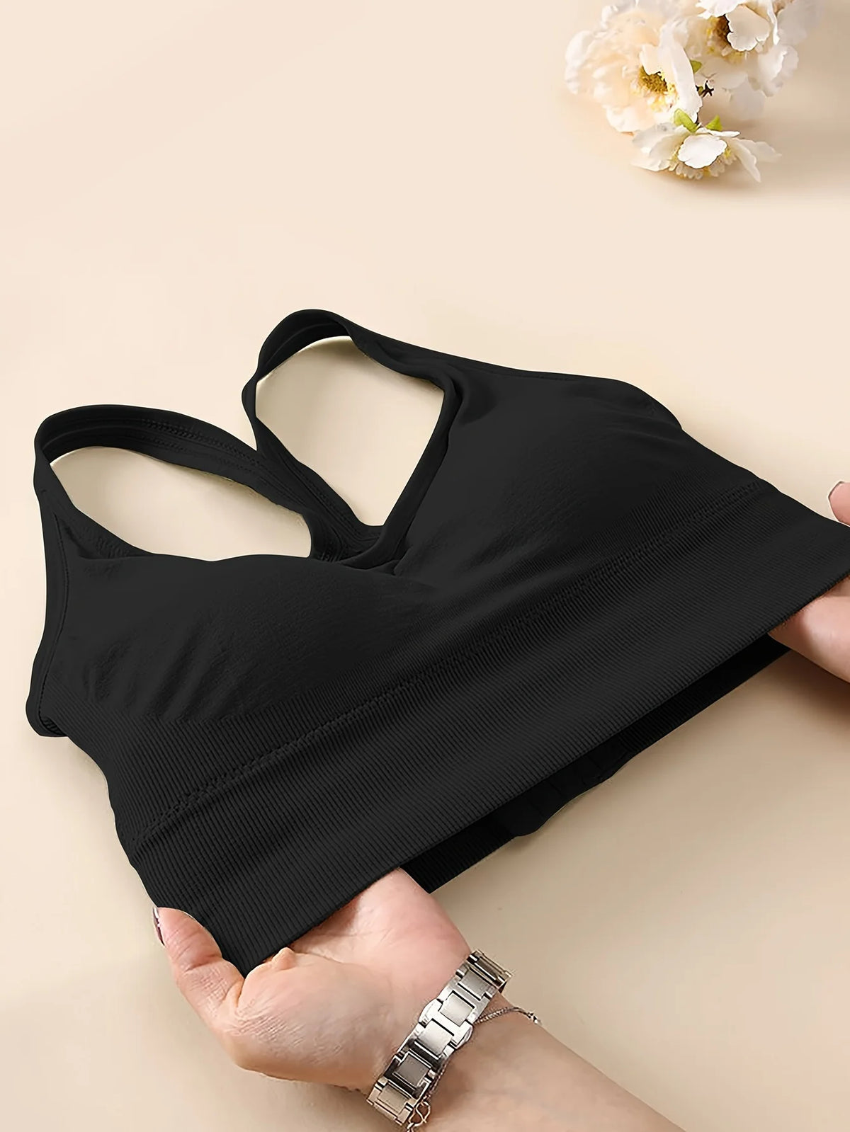 Seamless Sports Bra Shock Absorbing Support,Wire Free Yoga Running Tank Top with Beautiful Back Slim Cut Prevent Side Spillage