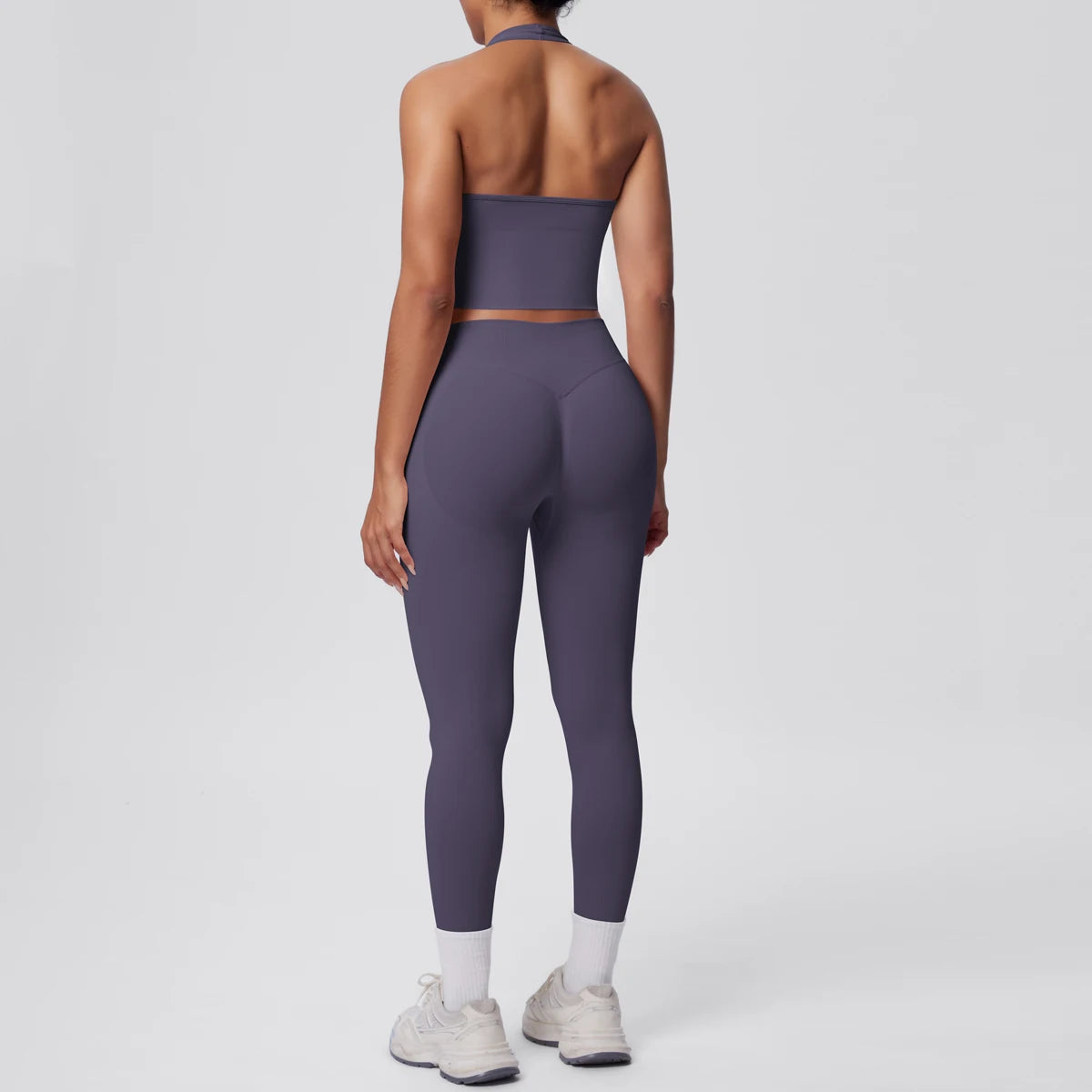 Rooftrellen 2PCS/set Women Gym Sports Yoga Set Breathable Shockproof Workout Top Backless Bra Push Up Fitness Pants Yoga Set