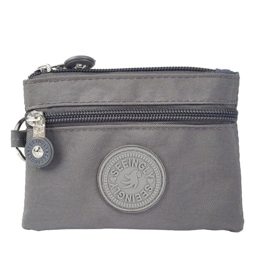 Durable Canvas Money Coin Purse Waterproof Wear-resistant Credit Card Holoder with Key Ring Wallet Money Bag Male Female