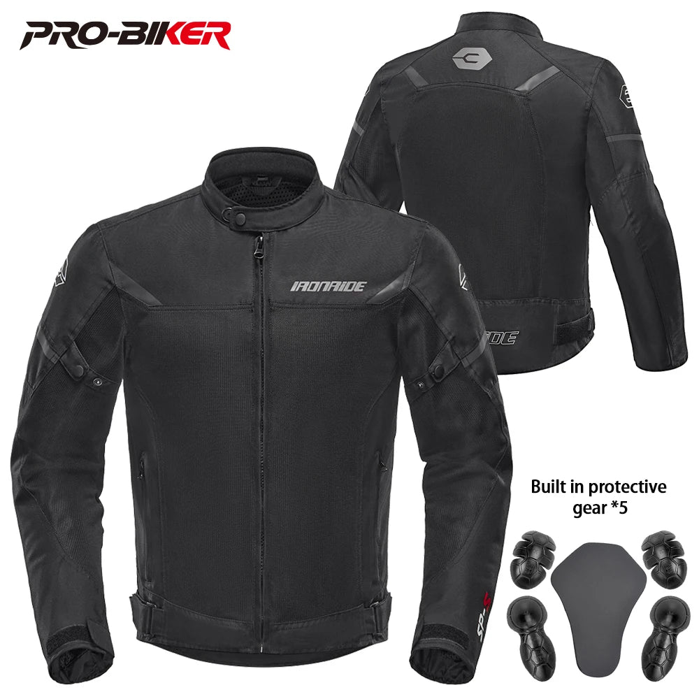 Summer Motorcycle Jacket Man Mesh Breathable Motorbike Riding Moto Jacket Waterproof Outdoor Motocross Riding Protective Gears