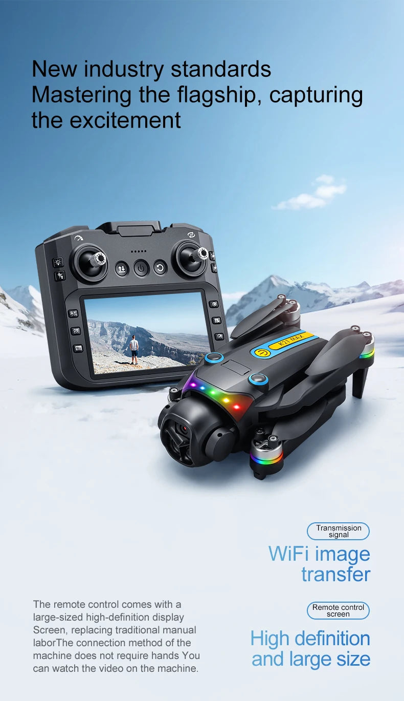 K21MAX Drone with 4.3" Screen Remote Controller, FPV Quadcopter with Optical Flow Hover & Auto Return-to-Home, Portable RC Drone for Beginners, Holiday Gift