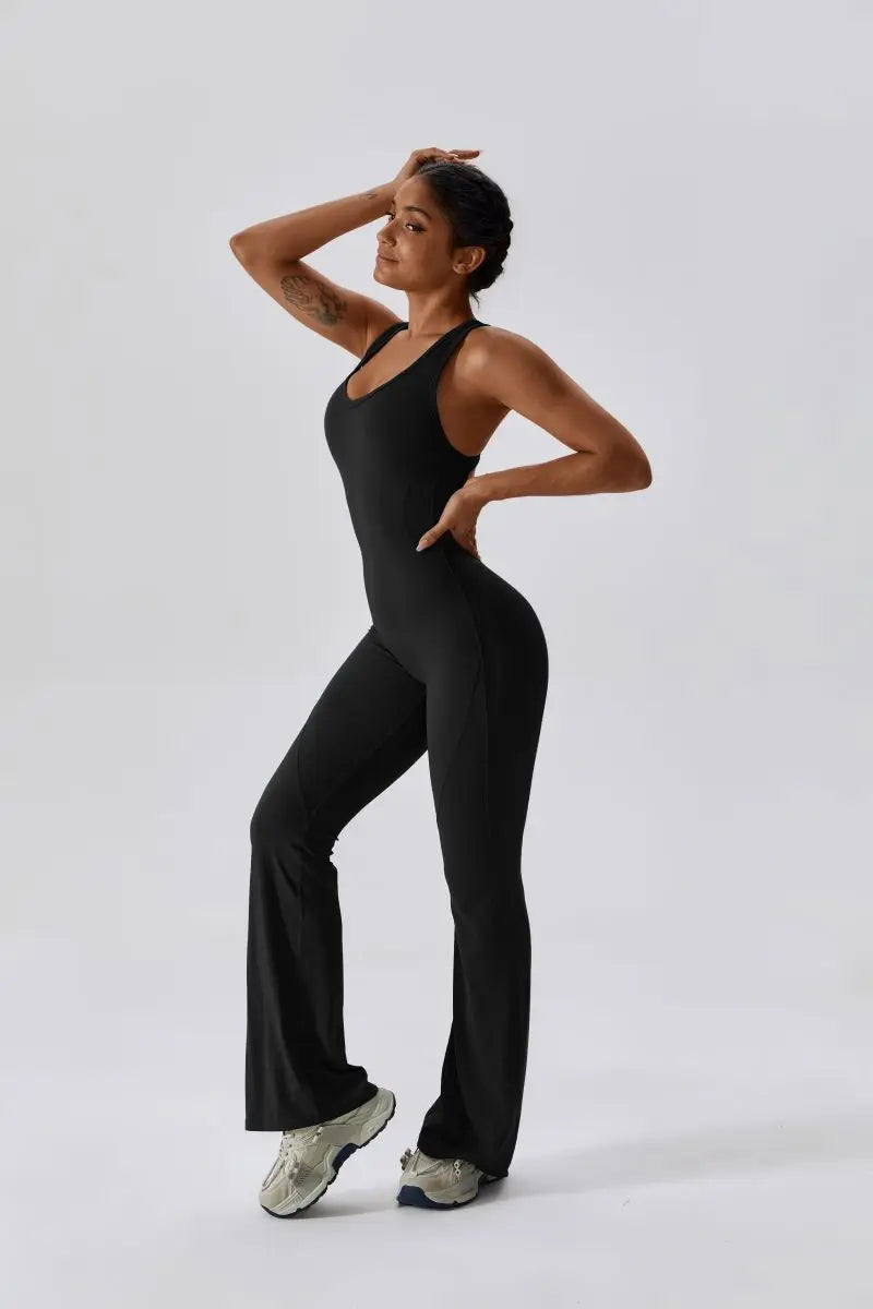 Summer Sport Yoga Jumpsuit Dance Traning Bell Bottoms One-Piece Clothes for Women  Sport Set Women Workout Clothes for Women