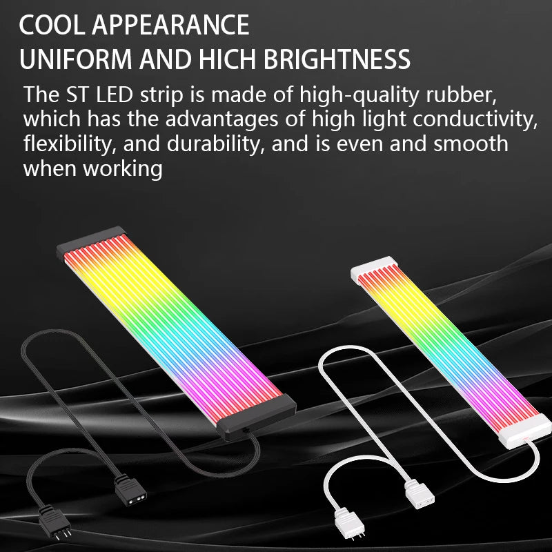 5V 3Pin ARGB Sync PC Cable 8/24PIN Motherboard Power Extension Cable Flexible LED Strip Light DIY Kit Video Card 8Pin 6PIN Cable