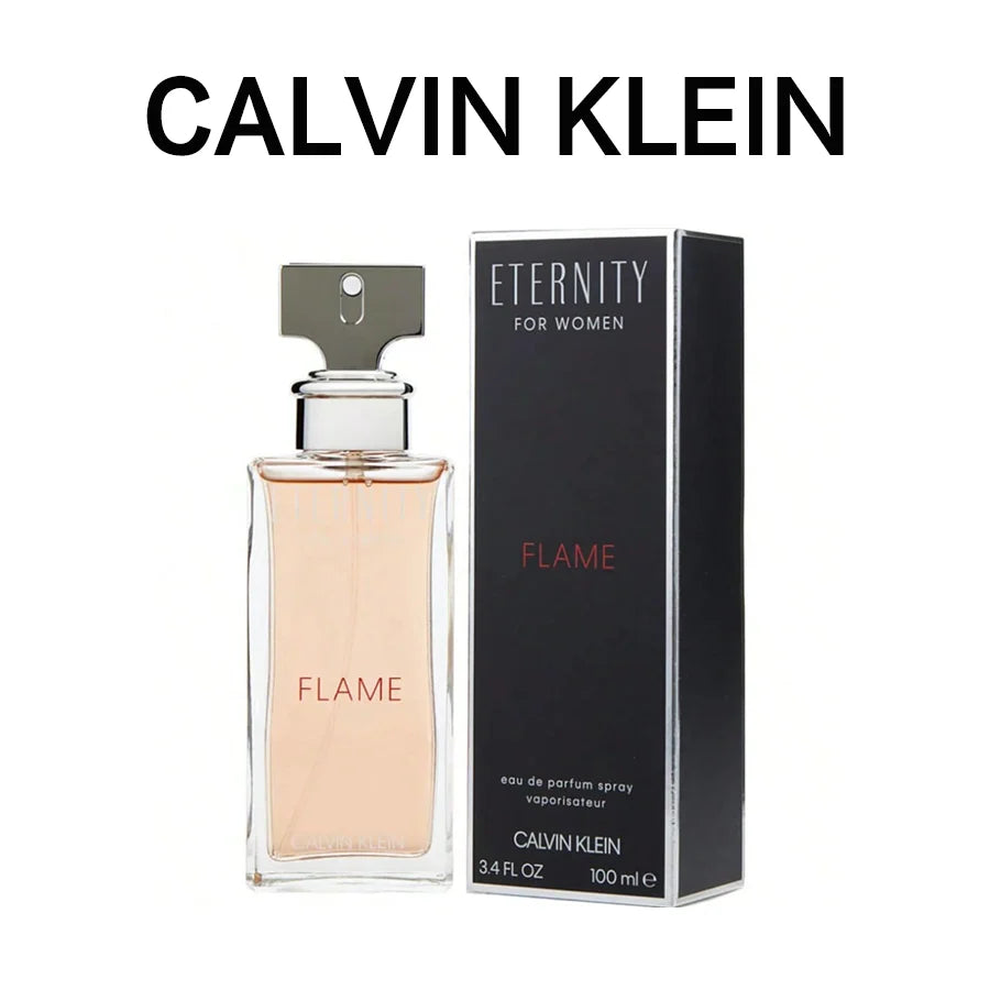 Calvin Klein Eternity Flame women Eau De Parfum Spray 100ml Amber Floral Fragrance Women's Perfume Authentic Original Long-Lasting Scent