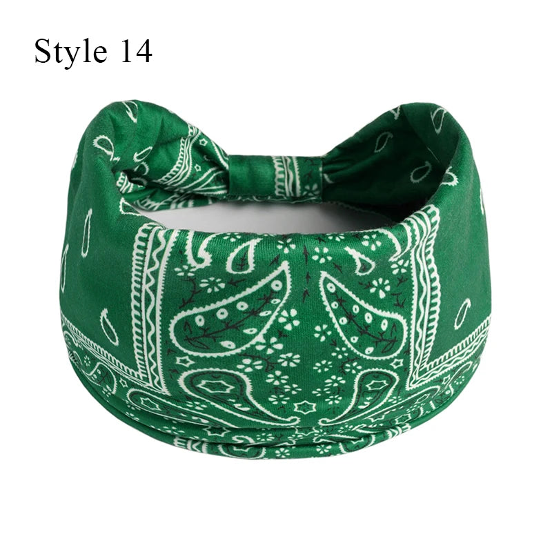 Bohemian Knot Turbans Yoga Elastic Head Wrap Women Fashion Vintage Elastic Hair Band Lady Wide Headbands Female Hair Accessories