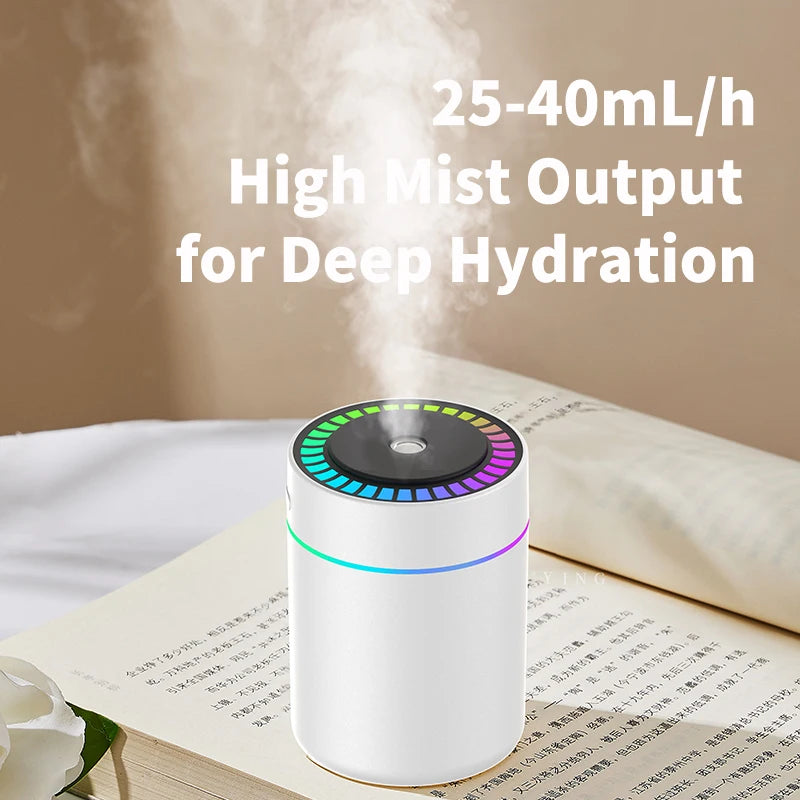 Mini USB Air Humidifier & Aroma Oil Options with LED Light