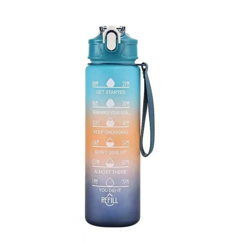 750ml Sports Water Bottle with Time-Tracking Straw Leak Proof Locking Flip Cover for Easy Carry Ideal for Outdoor Adventures