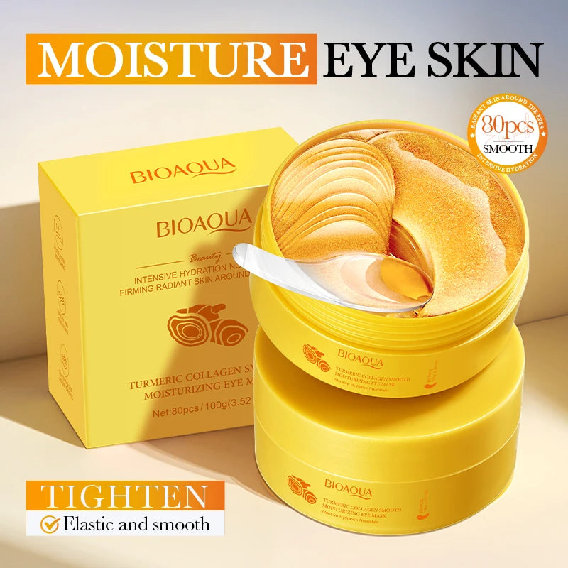 1 Box of 80Pcs Collagen Moisturizing Eye Masks, Eye Patches, Containing Collagen Ingredients, Moisturize and Nourish the Skin Ar