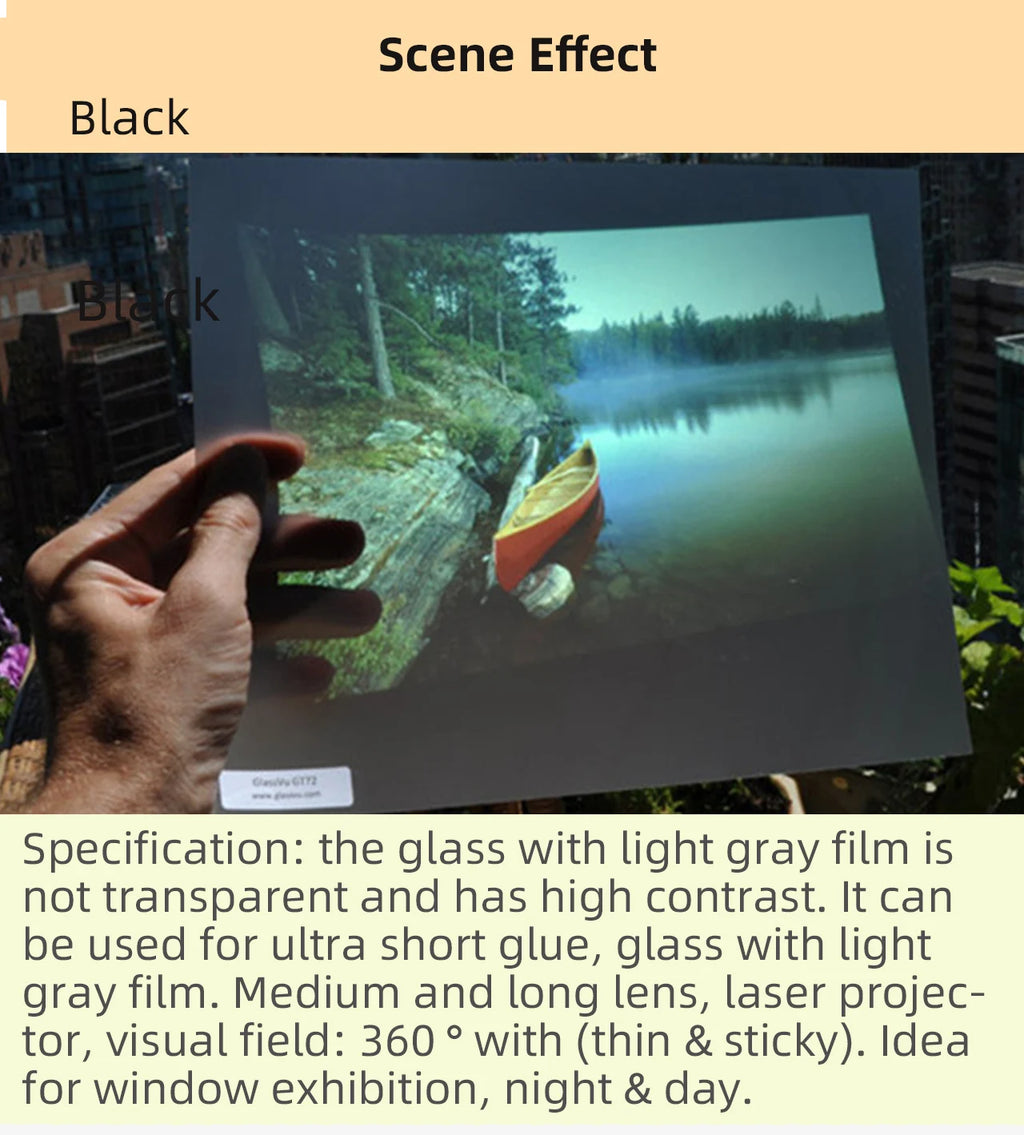 NEW 3D Holographic Projector Screen Transparent/Grey/White/Black Self-Adhesive Rear Holographic Projection Screen Film Customize