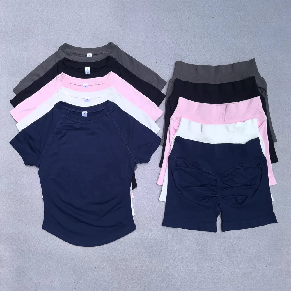 URBANCREW 2-Piece Yoga & Activewear Set — Top & Shorts