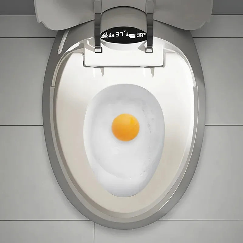Intelligent One-Piece Egg Shape Automatic Round Smart Ceramic Toilet Bowl New Design Bathroom Sanitary Ware Set Luxury Toilet