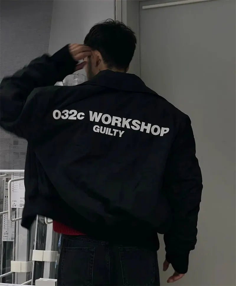 Black Multi-Pocket Bomber Jacket – Short Relaxed Fit
