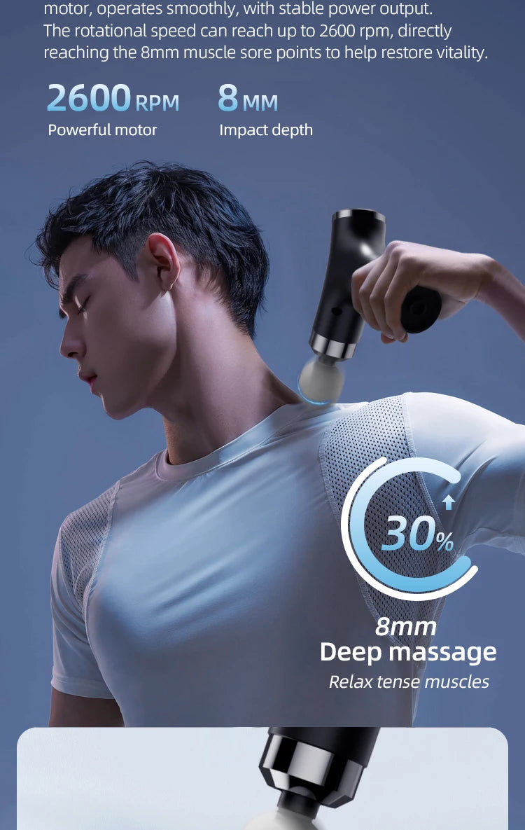 Intelligent Multifunctional Massage Gun Handheld Detachable Long-Handled Elbow Fascia Muscle Relaxation Massager Home Office Use