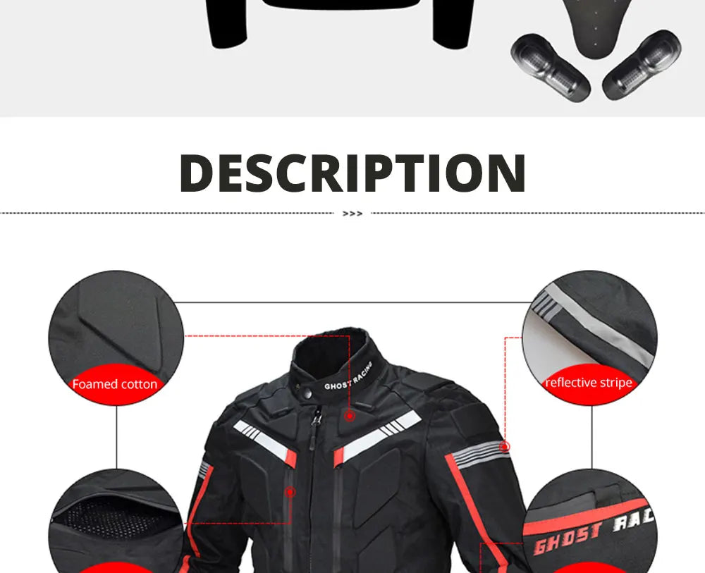 Motocross Jacket Cold-proof Waterproof Motorcycle Jacket Men Chaqueta Moto Protective Gear Motorbike Riding Jacket fit 4 Seasons