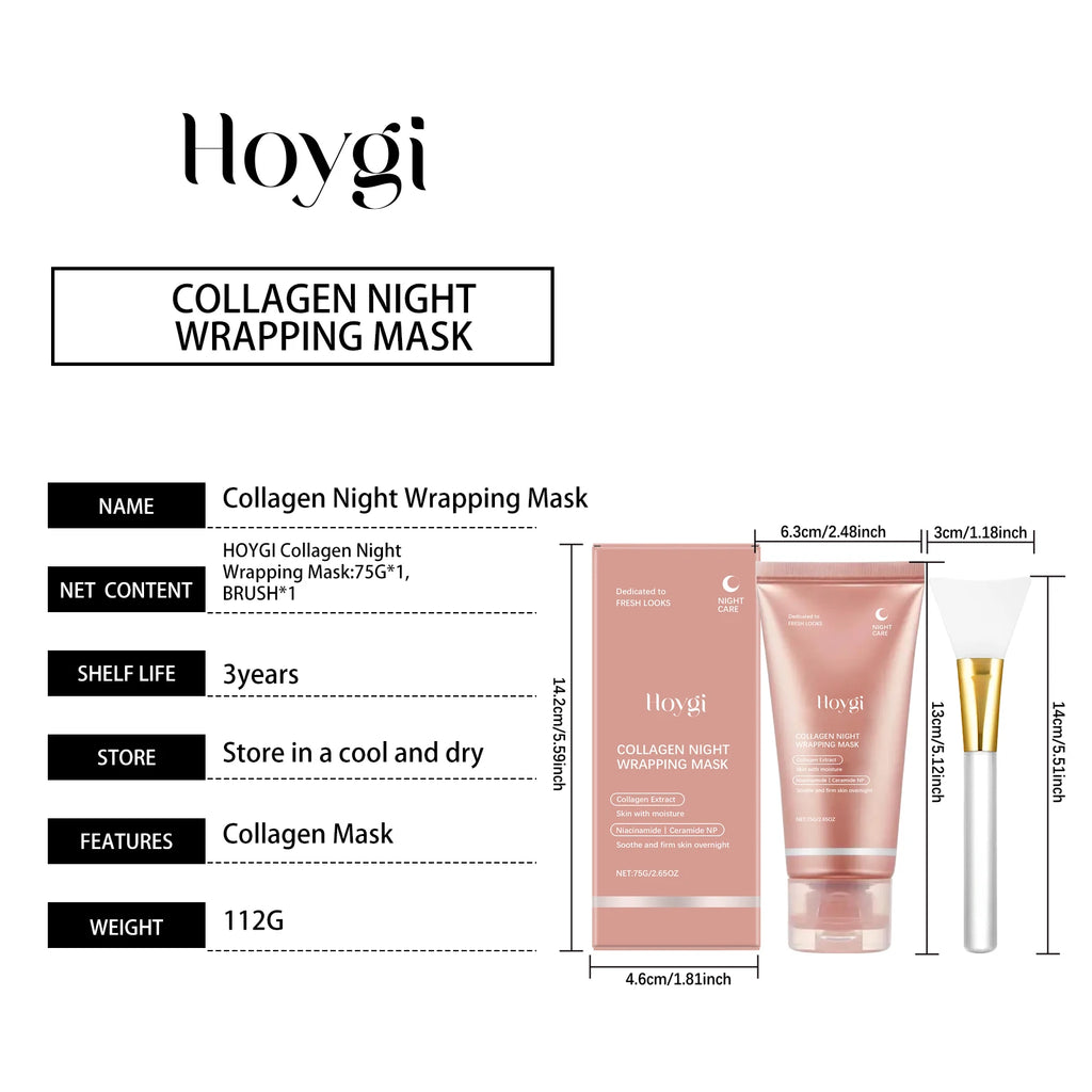 Collagen Peel Off Mask Night Wrapping Hydrating Firming Brightening Elasticity Care Cleansing Face Skin Care Beauty Facial Mask