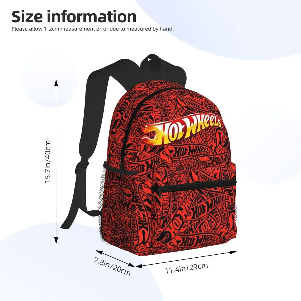 Hot Wheels Race Student Backpack School Bag Hiking Travel Daypack for Men Women Bookbag Shoulder Bags