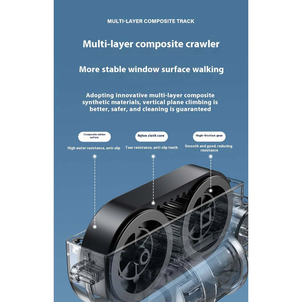 Hengkesen New Generation Upgraded Smart Window Cleaning Robot, Fully Automatic Electric Glass Cleaning Window Cleaner, Remote-Controlled Window Cleaning Machine with Automatic Water Spray, Suitable for Window Glass, Exterior