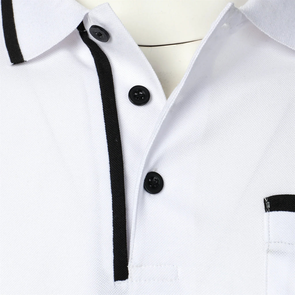 Fashionable men's casual solid-color short-sleeved top, men's lapel short-sleeved T-shirt, casual and fashionable solid-color sh