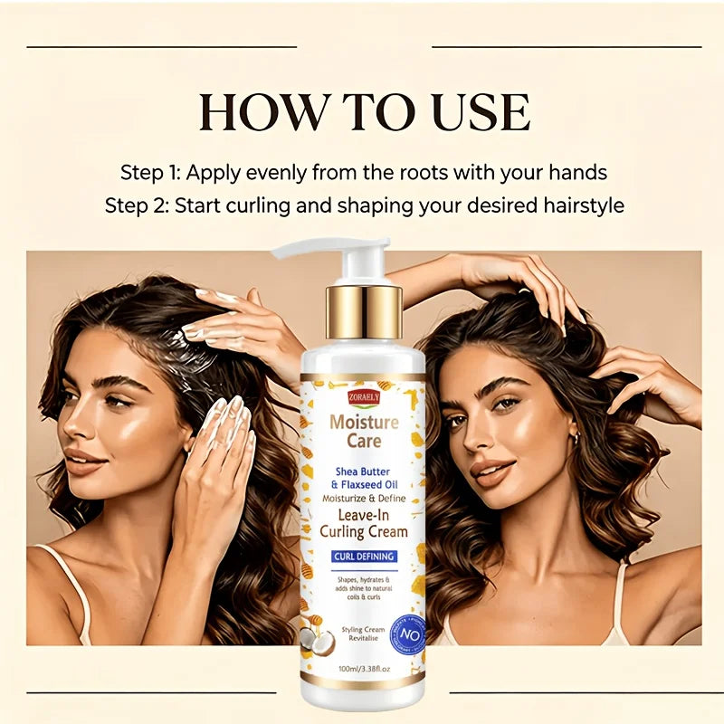 ZORAELY Curl-Defining Cream – leaves hair shiny and smooth, creating a natural, effortless curly look. 100ml