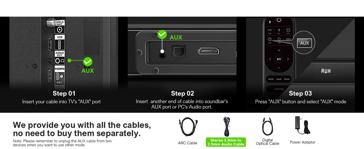 ULTIMEA Nova S40 160W 2.1ch Soundbar for TV with Wired Subwoofer, BassMX, HDMI ARC, Home Theater Sound System Bluetooth Speakers